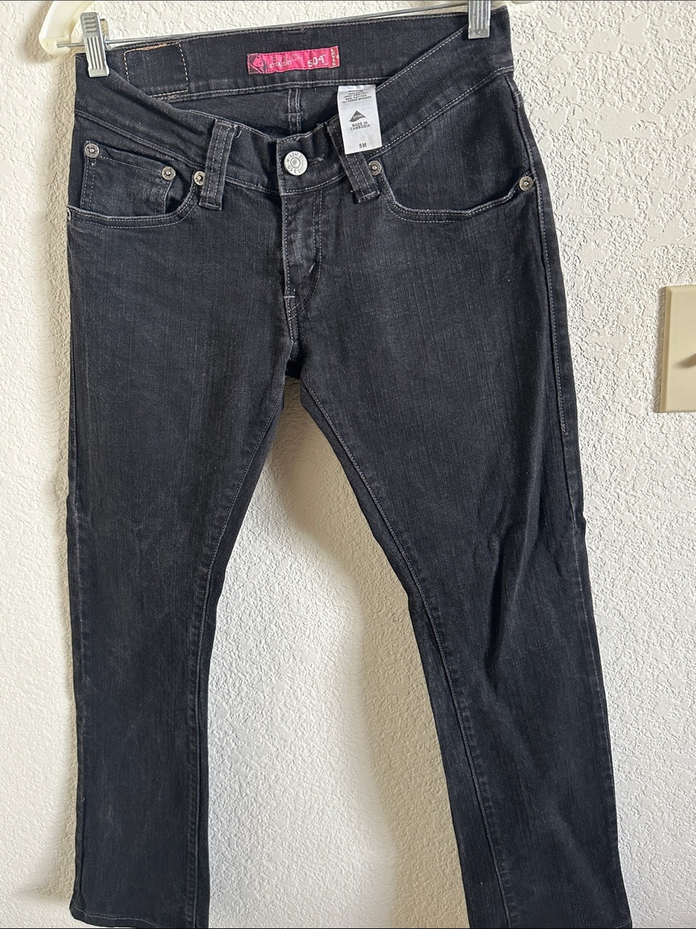 Women’s Levi's 504 Slouch Straight Black Jeans Size 5M Y2K Classic minimalist